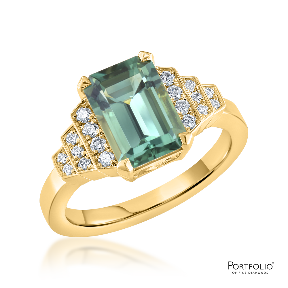 Solitaire 2.42ct Tourmaline Yellow Gold Ring