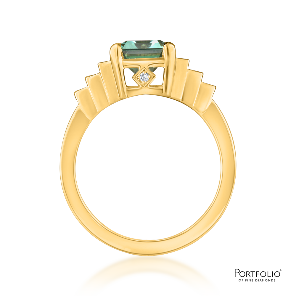 Solitaire 2.42ct Tourmaline Yellow Gold Ring