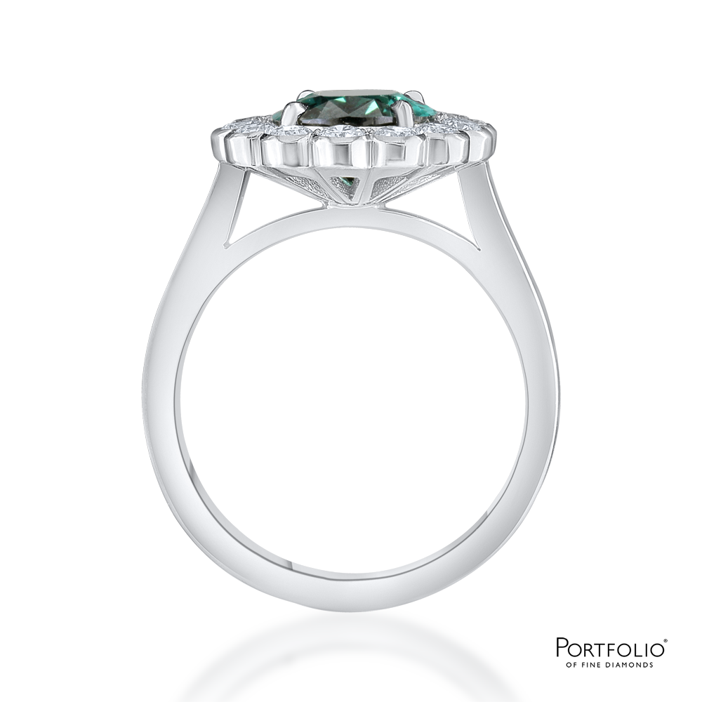 Cluster 2.31ct Blue Tourmaline Platinum Ring