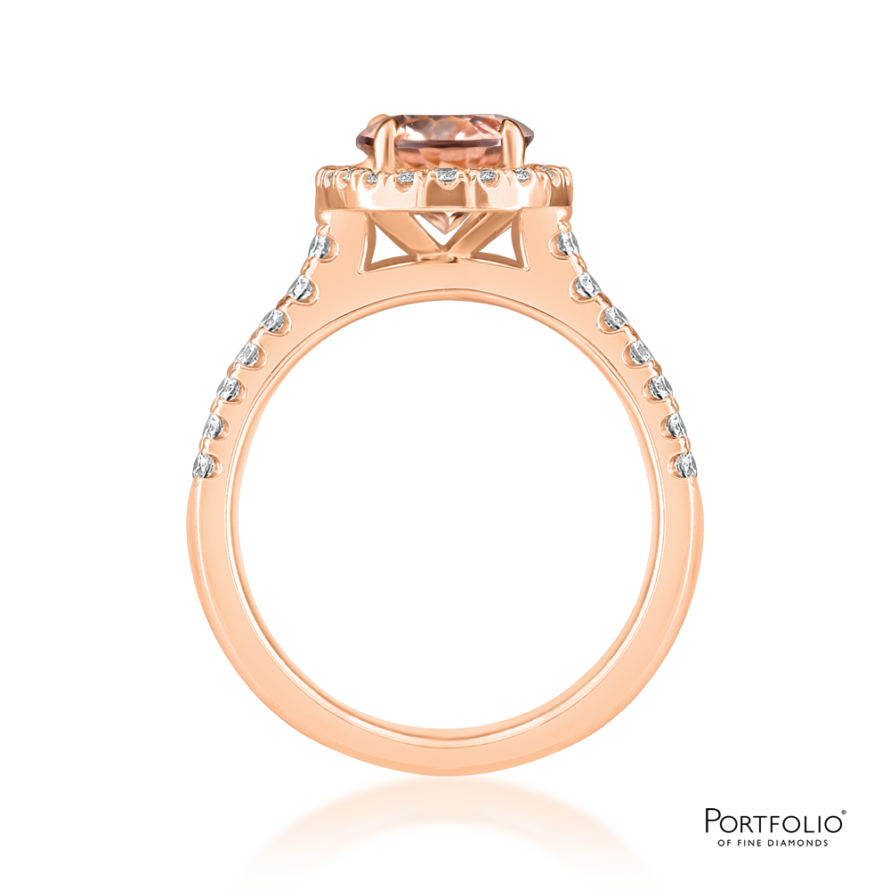 Cluster 1.67ct Morganite Rose Gold Ring