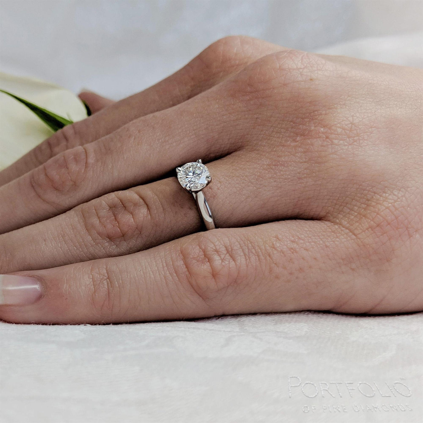 Solitaire 0.70ct D SI2 Diamond Platinum Ring