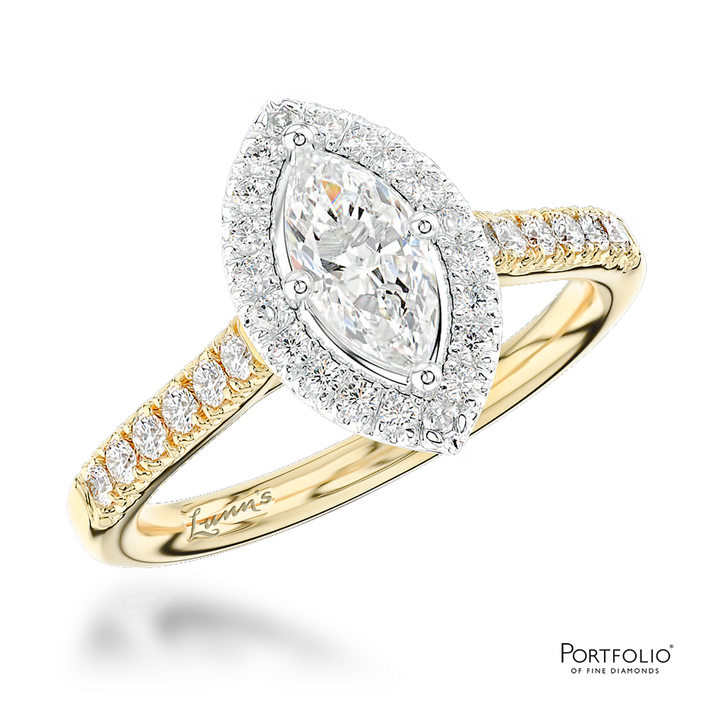 Cluster 0.50ct G SI1 Diamond Yellow Gold/Platinum Ring
