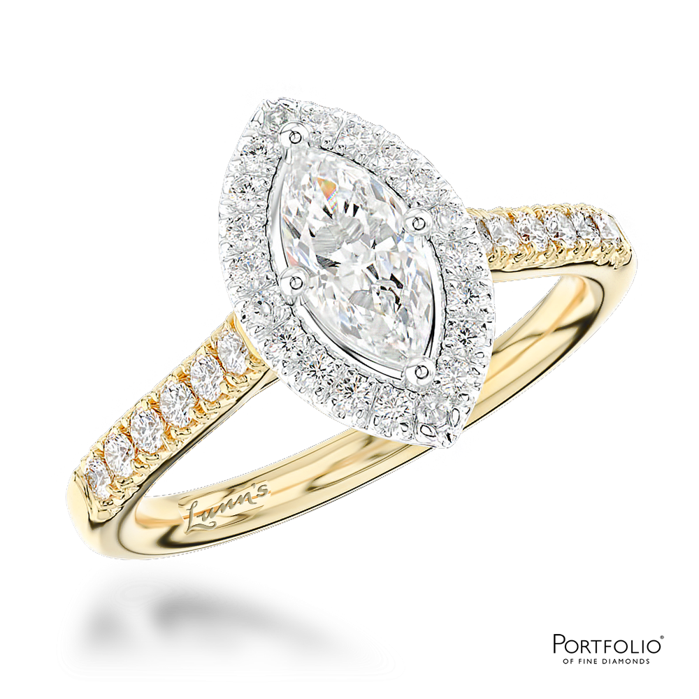 Cluster 0.40ct G SI1 Diamond Yellow Gold/Platinum Ring