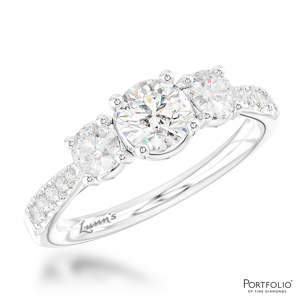 Skye Classic Three Stone 0.40ct E SI1 Diamond Platinum Ring