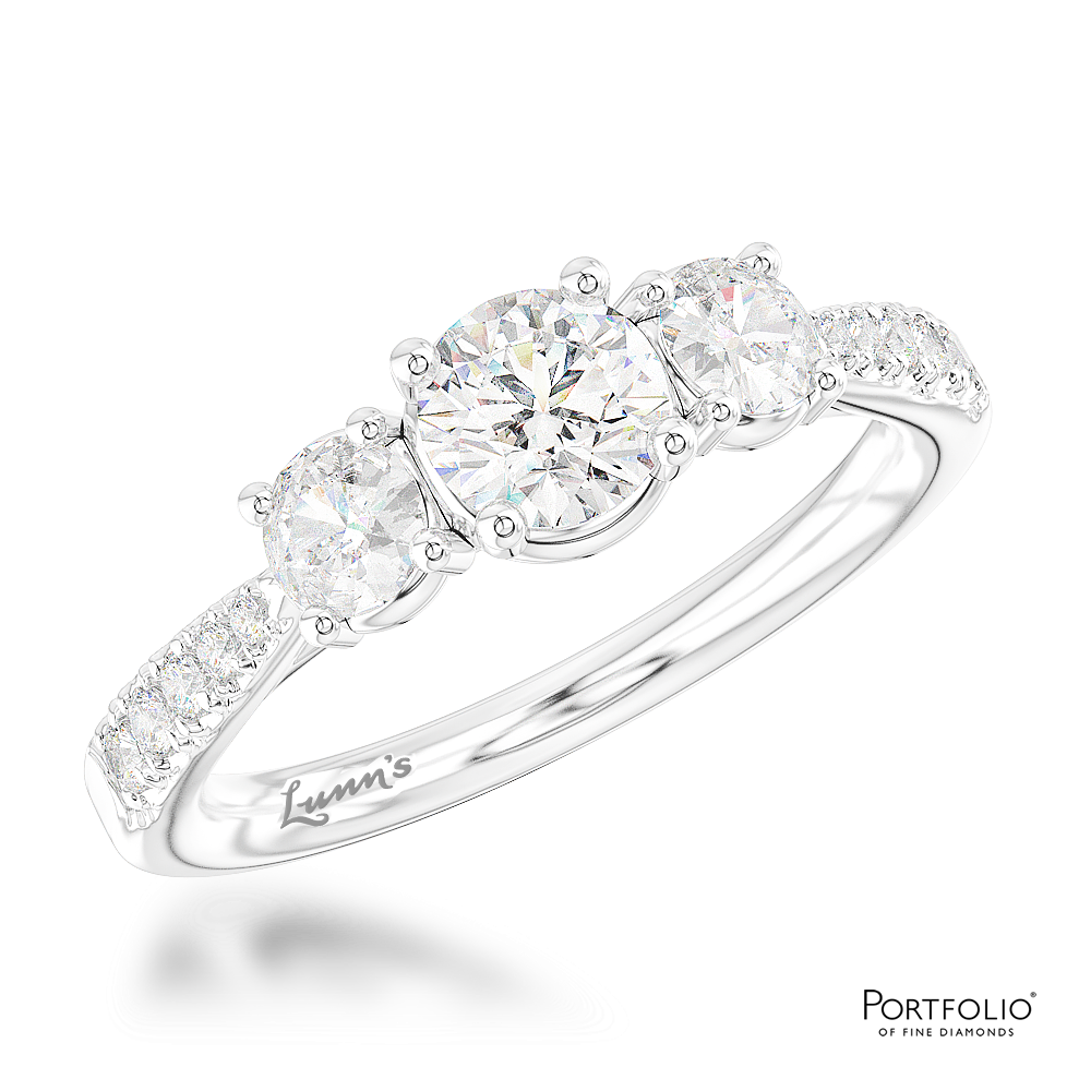 Skye Classic Three Stone 0.31ct F SI1 Diamond Platinum Ring