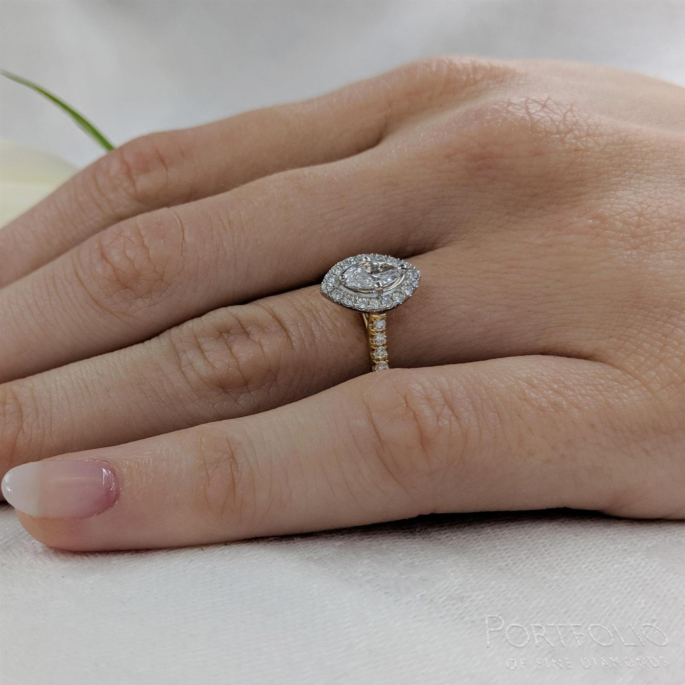 Cluster 0.40ct G VS1 Diamond Yellow Gold/Platinum Ring