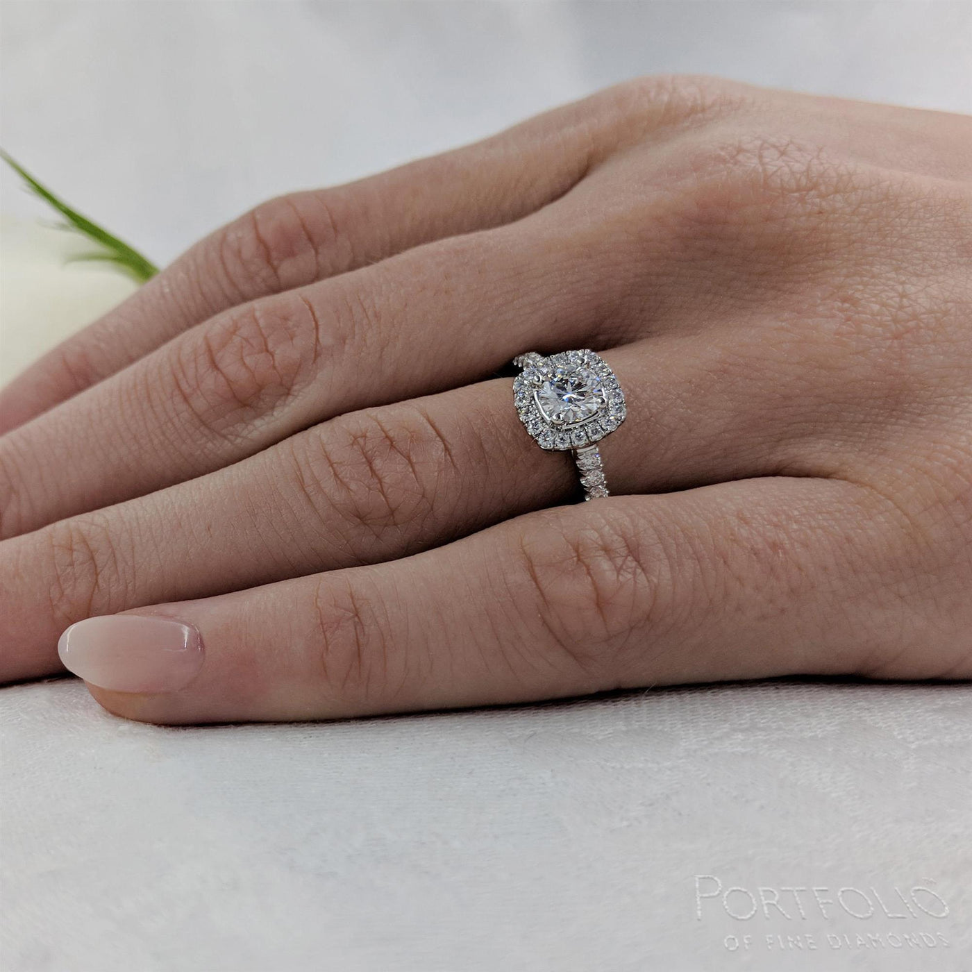 Cluster 0.50ct F SI1 Diamond Platinum Ring