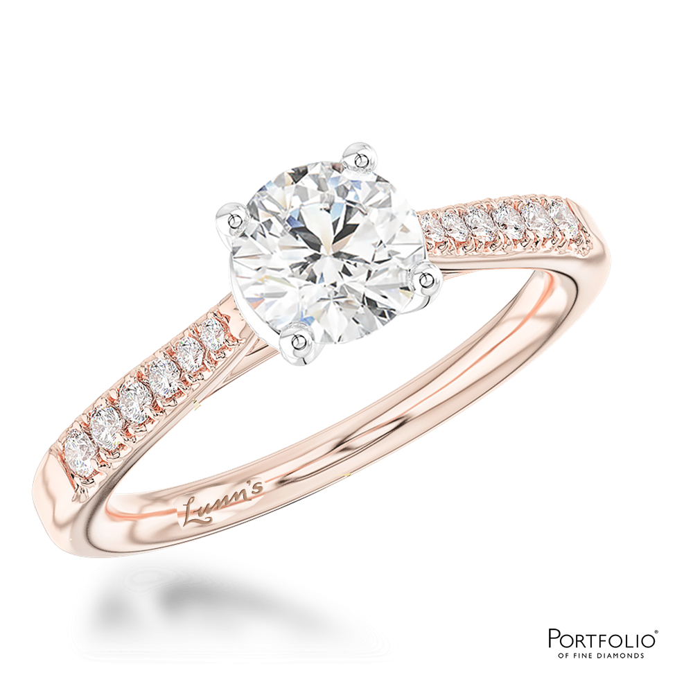 Solitaire 0.70ct F SI1 Diamond Rose Gold/Platinum Ring