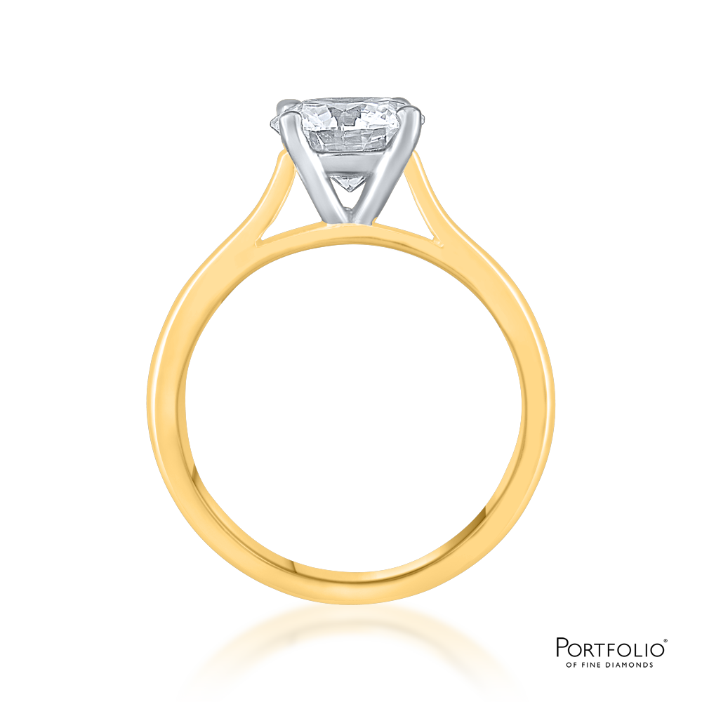 Solitaire1.64ct H I1 Diamond Yellow Gold Ring
