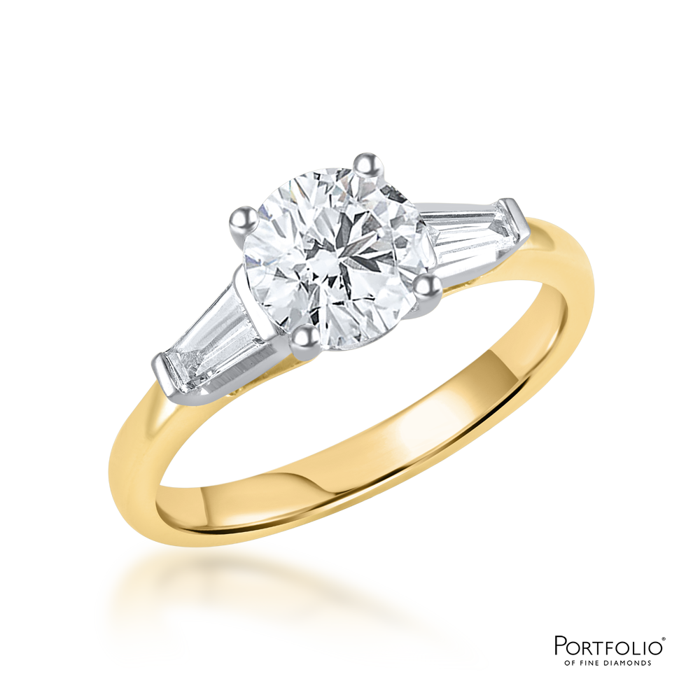 Solitaire 1.05ct D SI2 Diamond Yellow Gold Ring