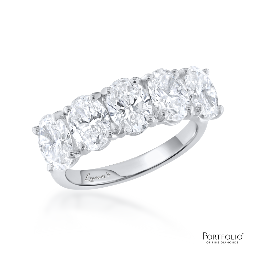 Five Stone 3.51ct E/F SI1 Diamond Platinum Ring