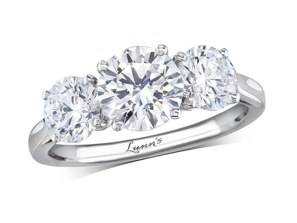 Three Stone 1.21ct G SI1 Diamond Platinum Ring