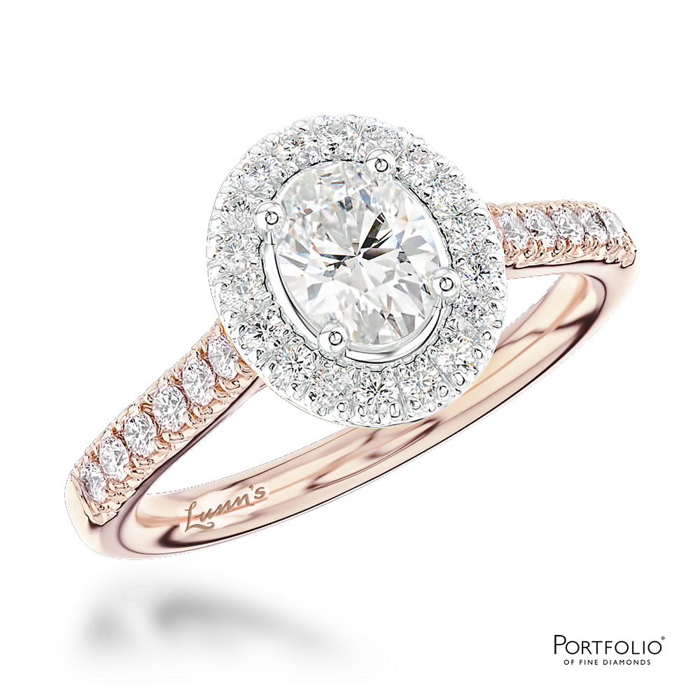 Cluster 0.40ct F VS2 Diamond Rose Gold/Platinum Ring
