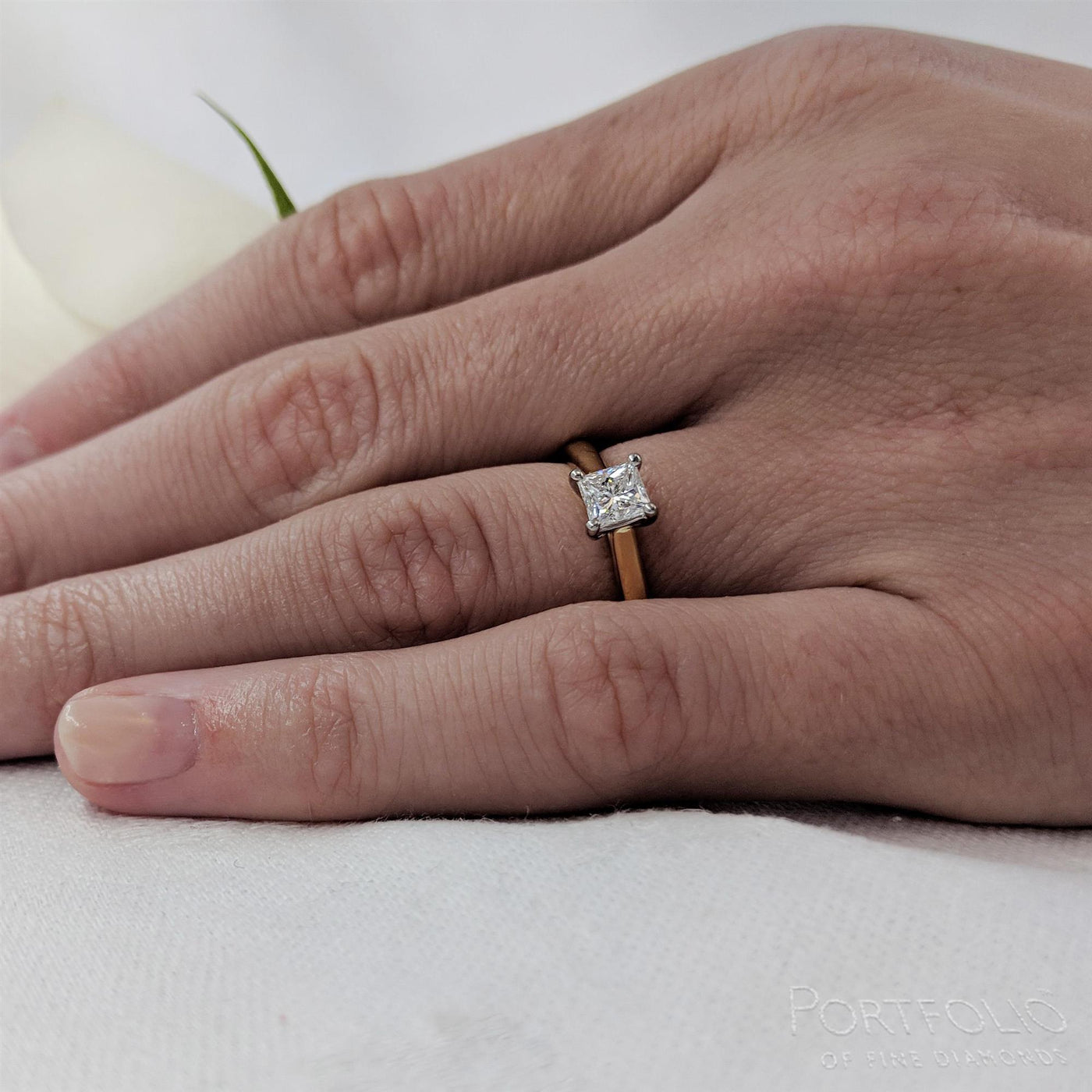Solitaire 0.50ct G VS1 Diamond Yellow Gold/Platinum Ring