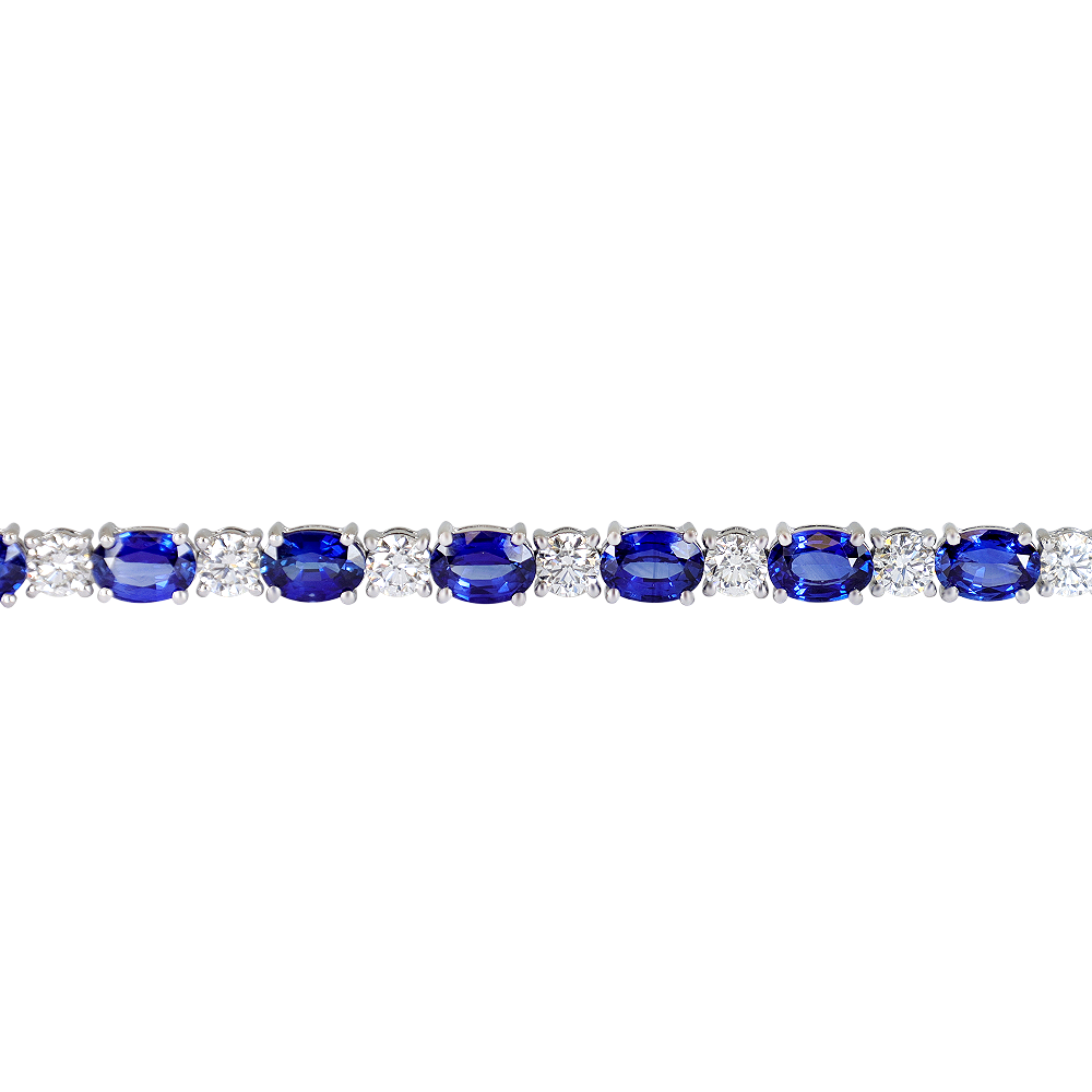 12.24ct Sapphire and Diamond Platinum Bracelet