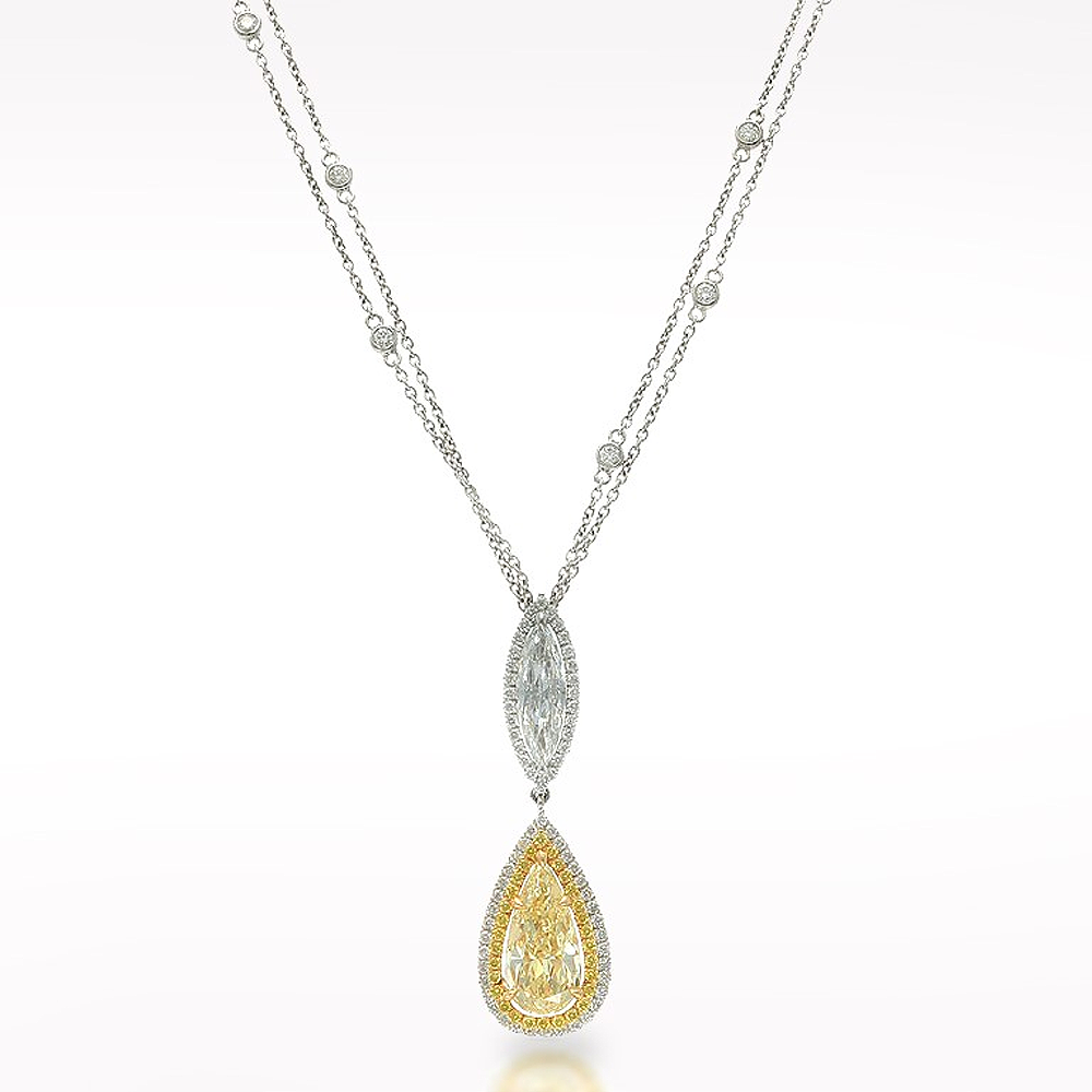 2.28ct Fancy Yellow Diamond White Gold Necklace – Lunn's Jewellers