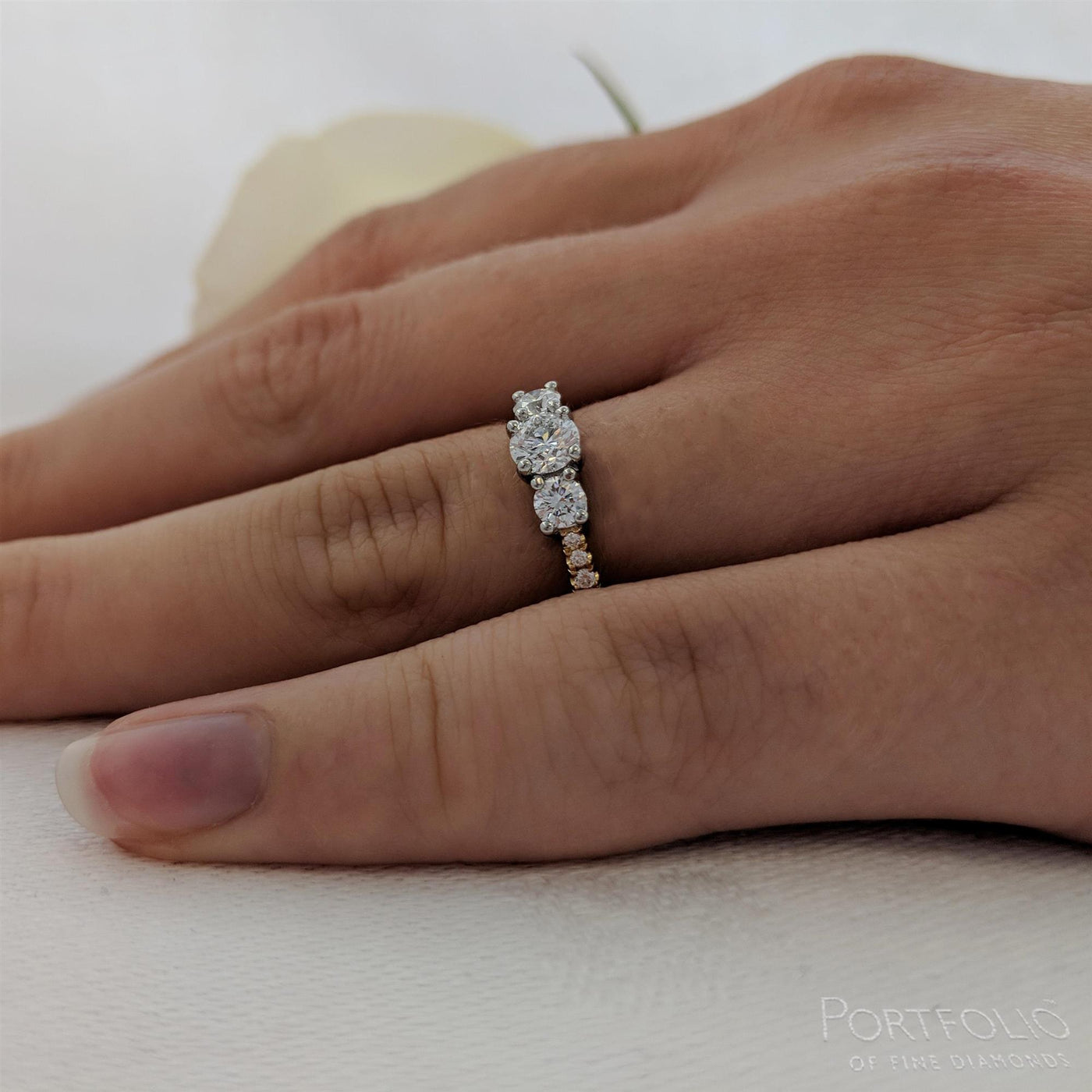 Skye Classic Three Stone 0.30ct G VS2 Diamond Yellow Gold/Platinum Ring