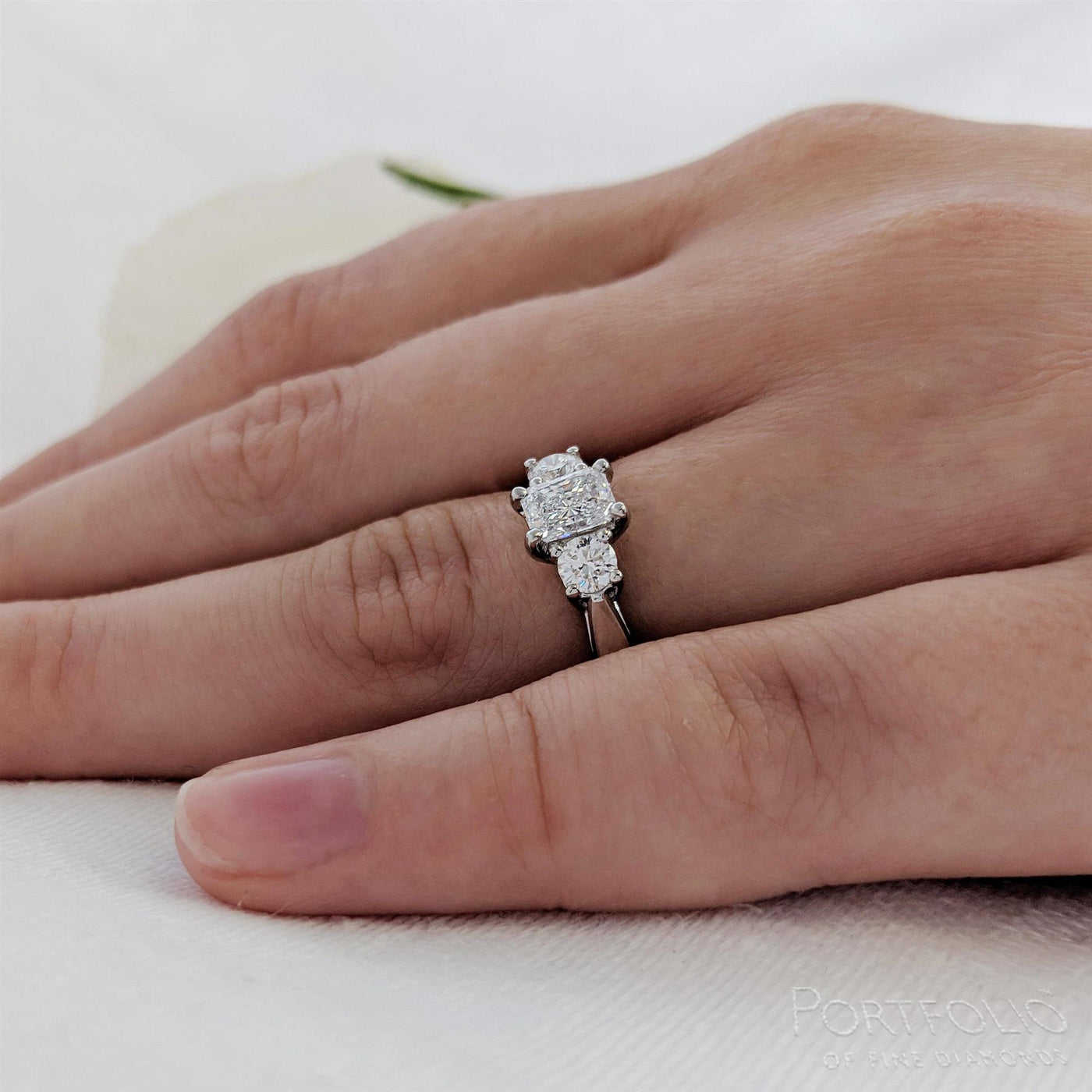 Three Stone 0.51ct D VS2 Diamond Platinum Ring