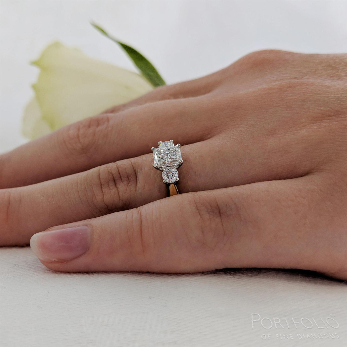 Three Stone 0.50ct F VS2 Diamond Yellow Gold/Platinum Ring