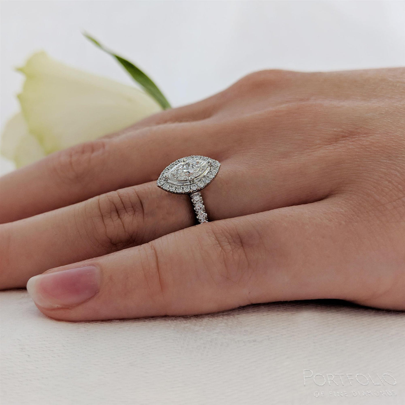 Cluster 0.52ct E VS1 Diamond Platinum Ring