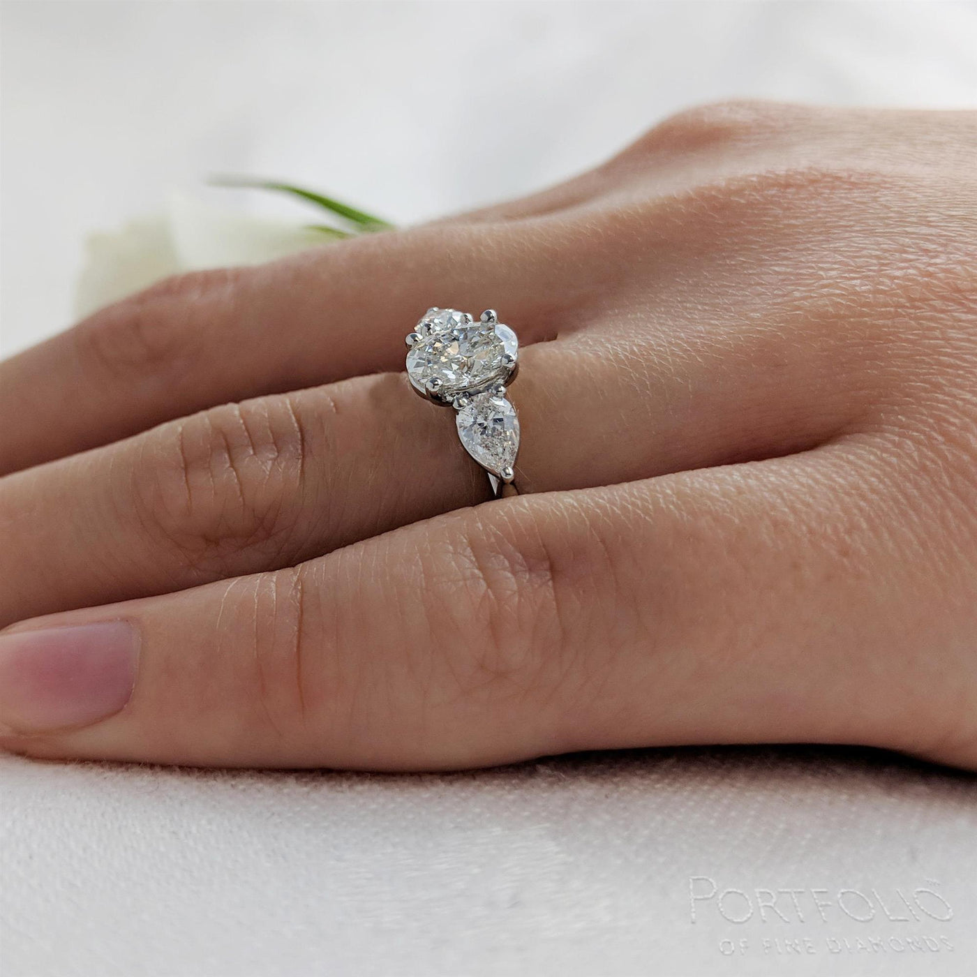 Three Stone 0.80ct F VS1 Diamond Platinum Ring