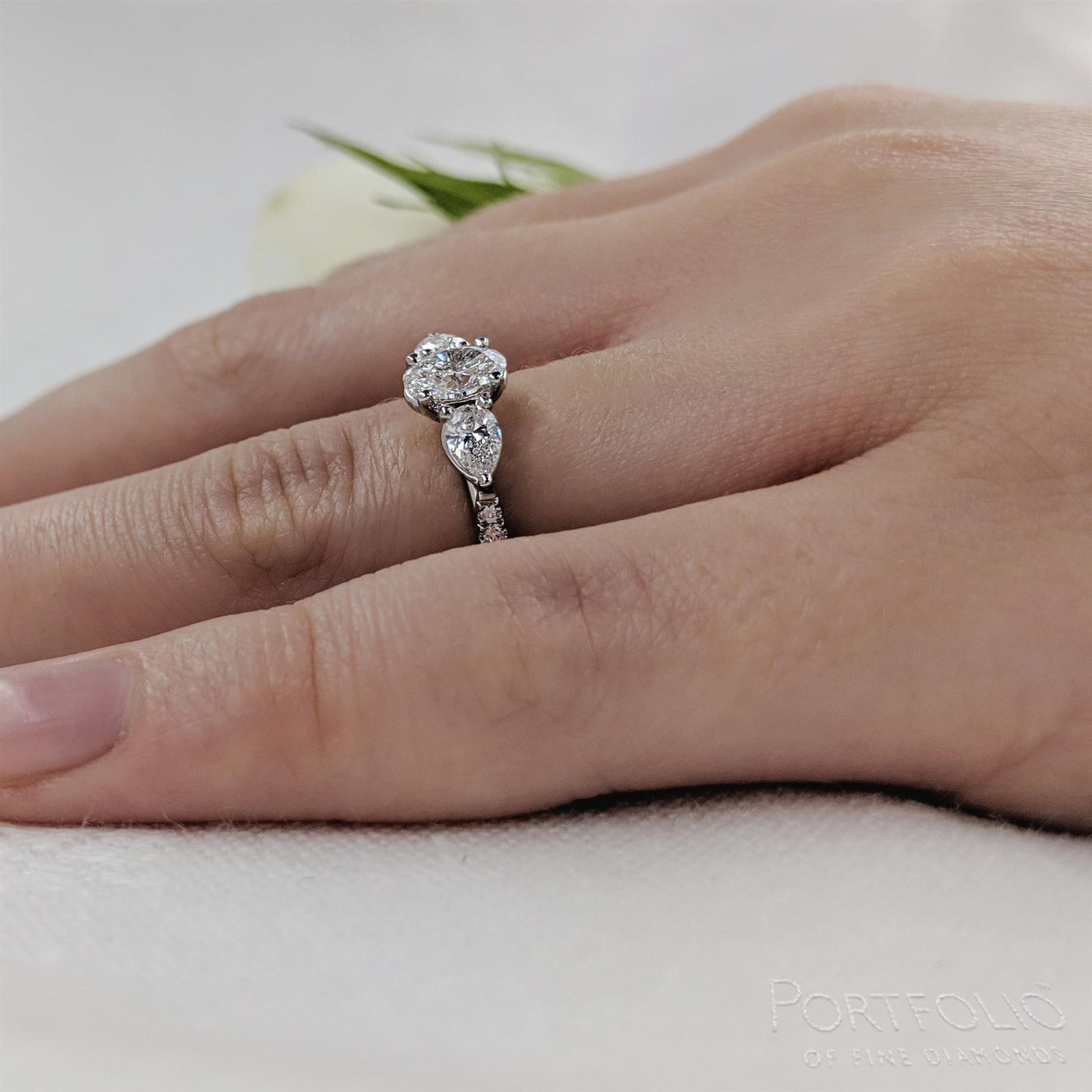 Three Stone 0.52ct F SI1 Diamond Platinum Ring