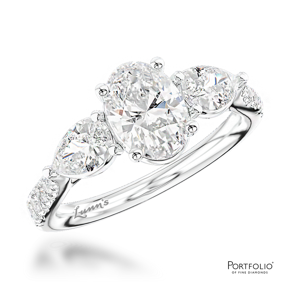 Three Stone 0.50ct F SI1 Diamond Platinum Ring