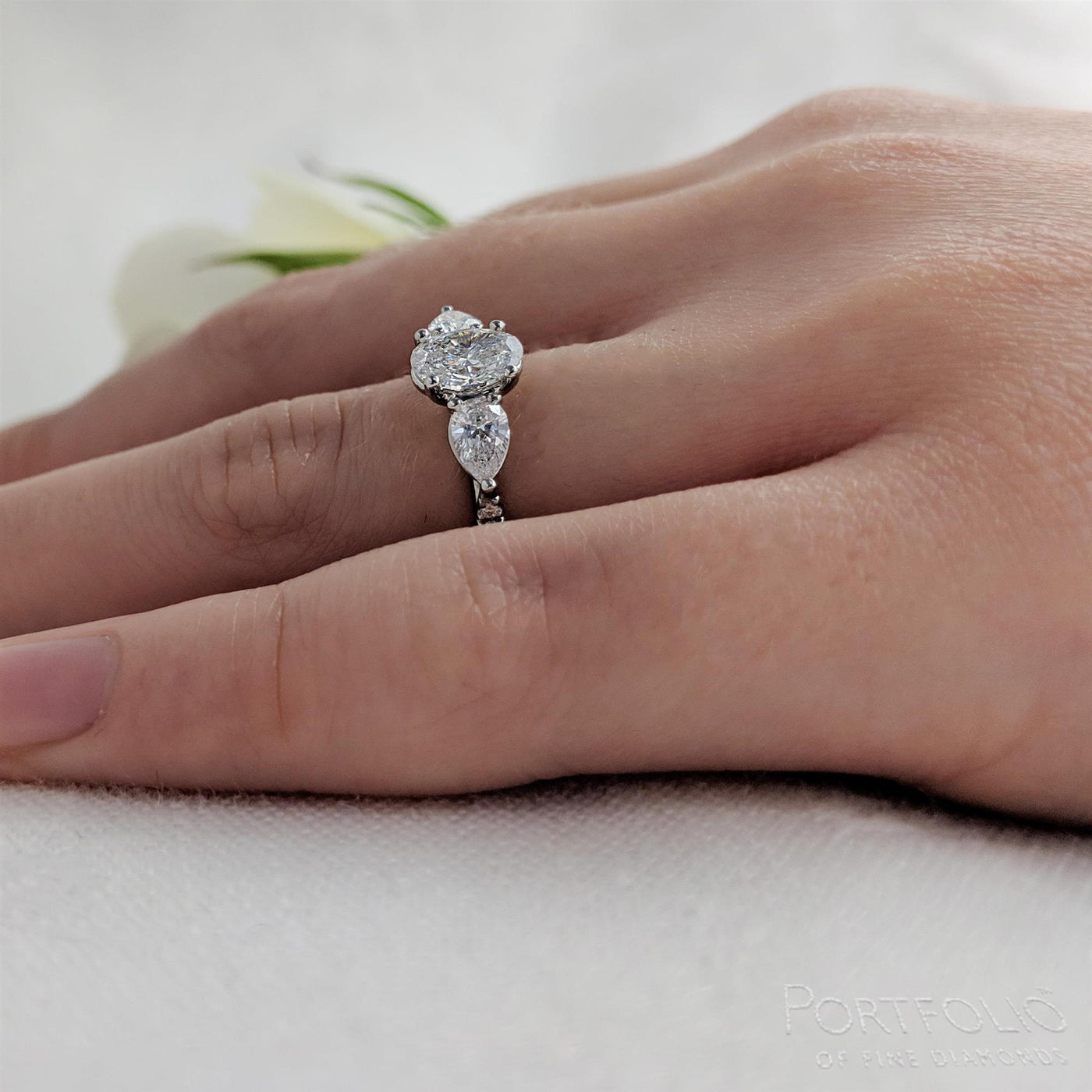 Three Stone 0.70ct G VS2 Diamond Platinum Ring