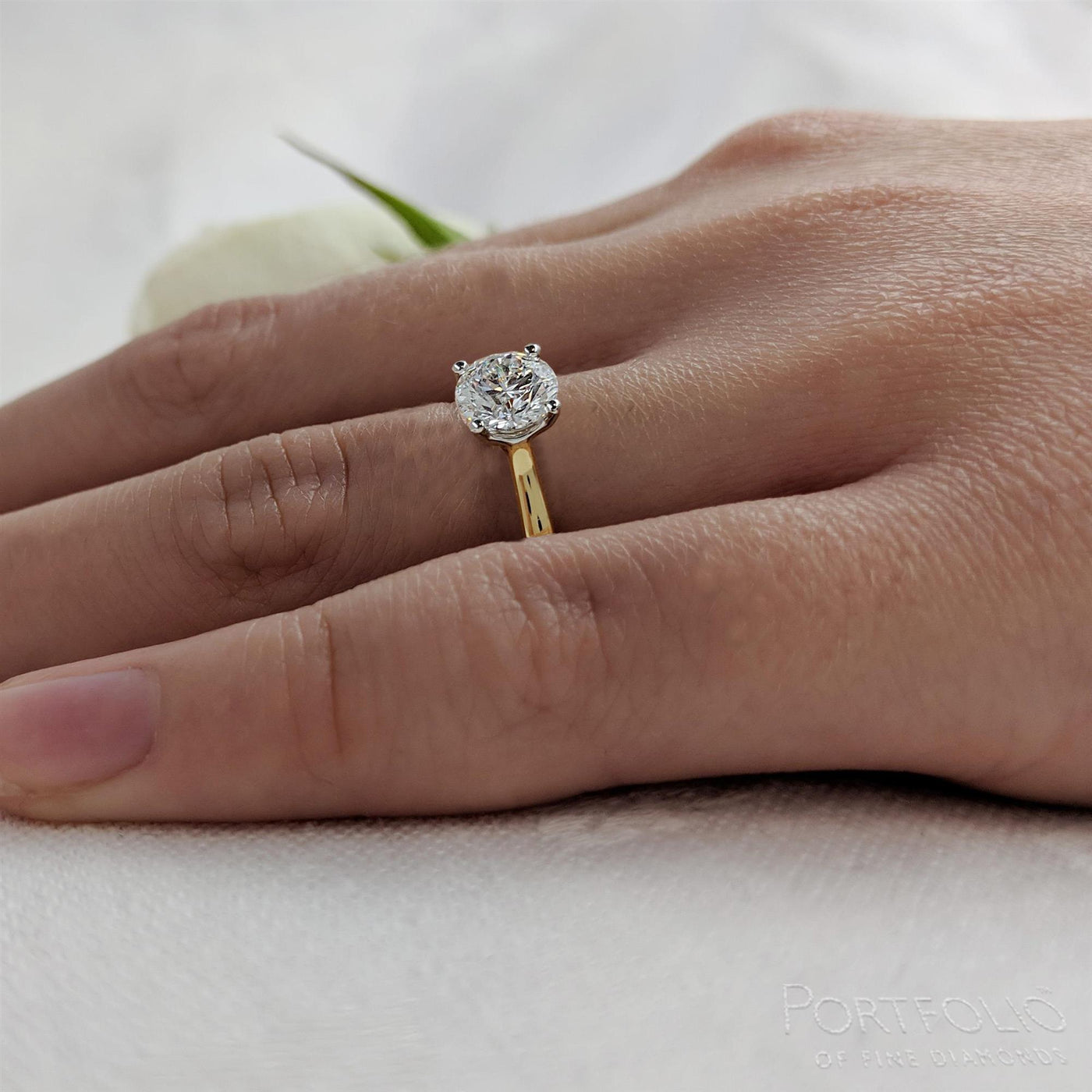 Solitaire 1.14ct D VS1 Diamond Yellow Gold/Platinum Ring
