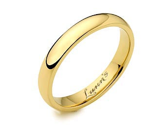 18 carat yellow gold 3mm medium weight wedding band