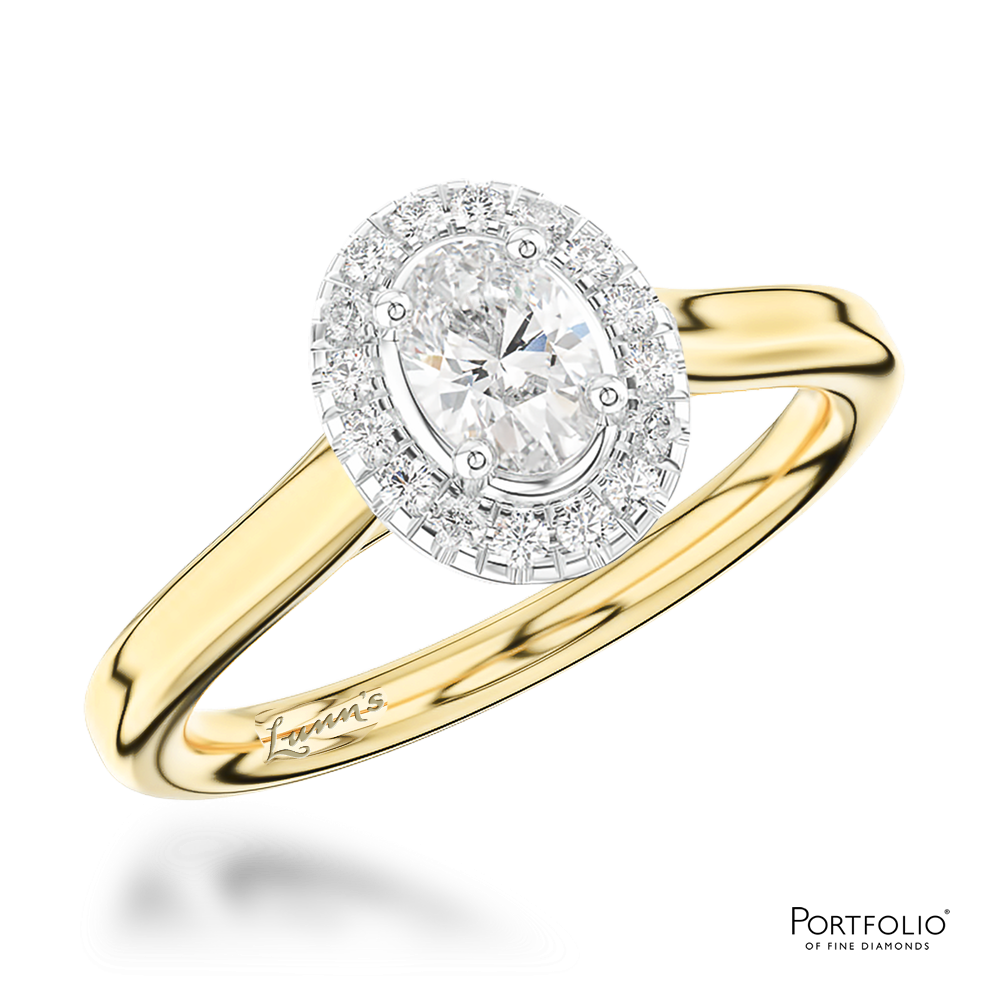 Cluster 0.70ct E SI1 Diamond Yellow Gold/Platinum Ring
