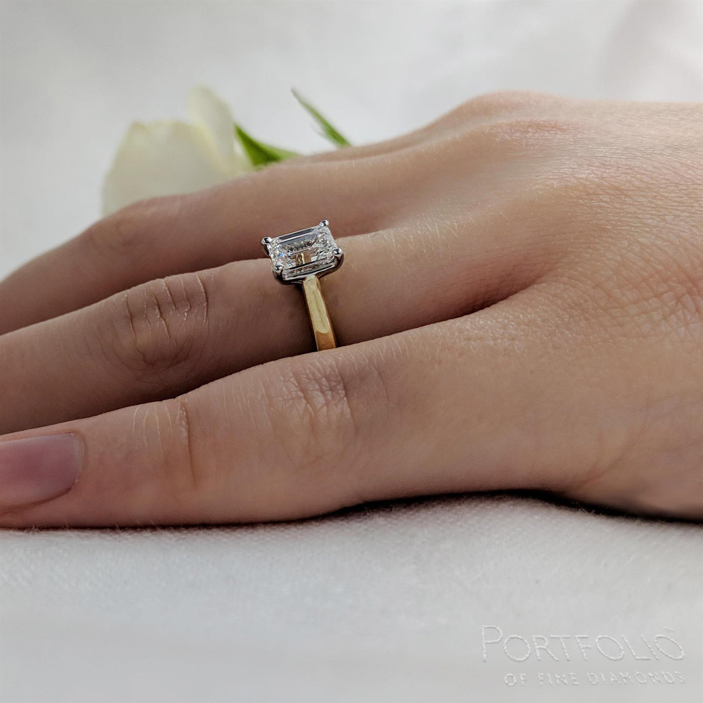 Solitaire 0.71ct F SI1 Diamond Yellow Gold/Platinum Ring
