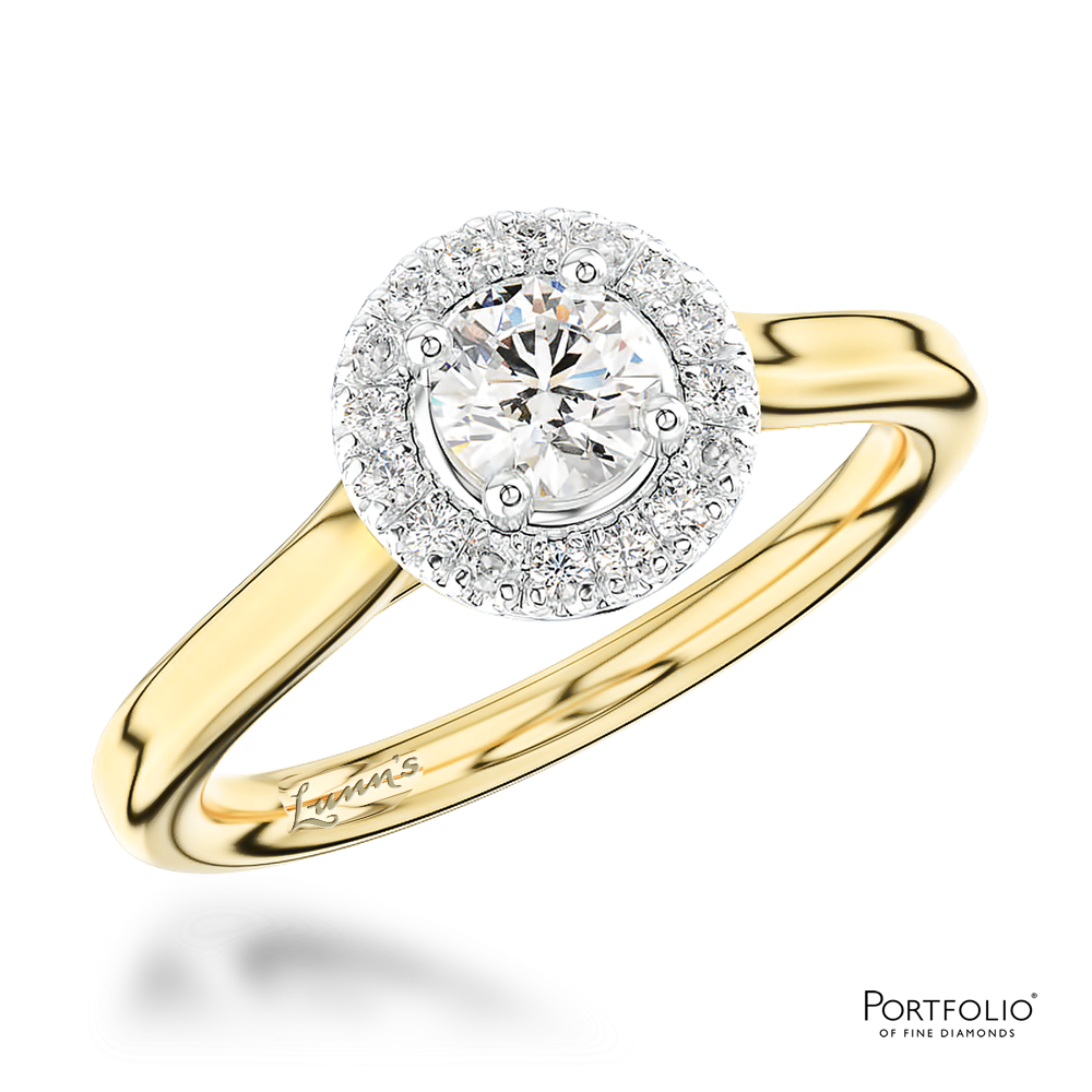 Cluster 0.40ct E SI1 Diamond Yellow Gold/Platinum Ring