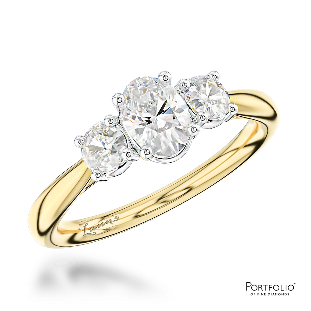 Three Stone 0.33ct D VS2 Diamond Yellow Gold/Platinum Ring