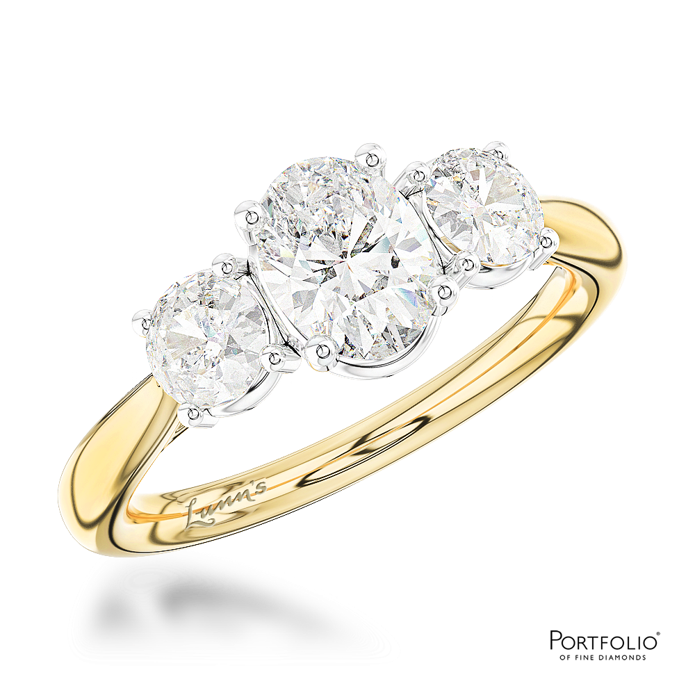 Three Stone 0.71ct G VS1 Diamond Yellow Gold/Platinum Ring