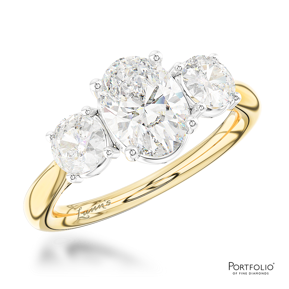 Three Stone 0.90ct F SI2 Diamond Yellow Gold/Platinum Ring