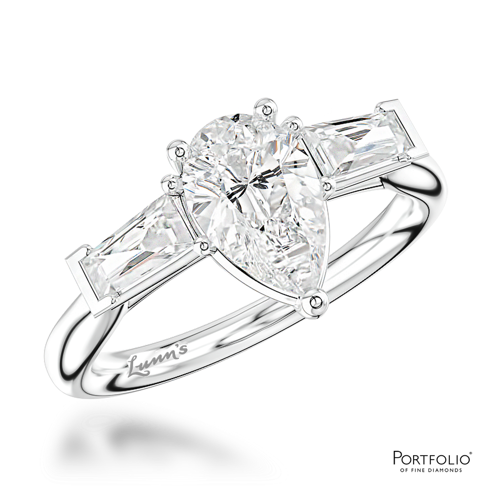 Three Stone 1.01ct D SI1 Diamond Platinum Ring