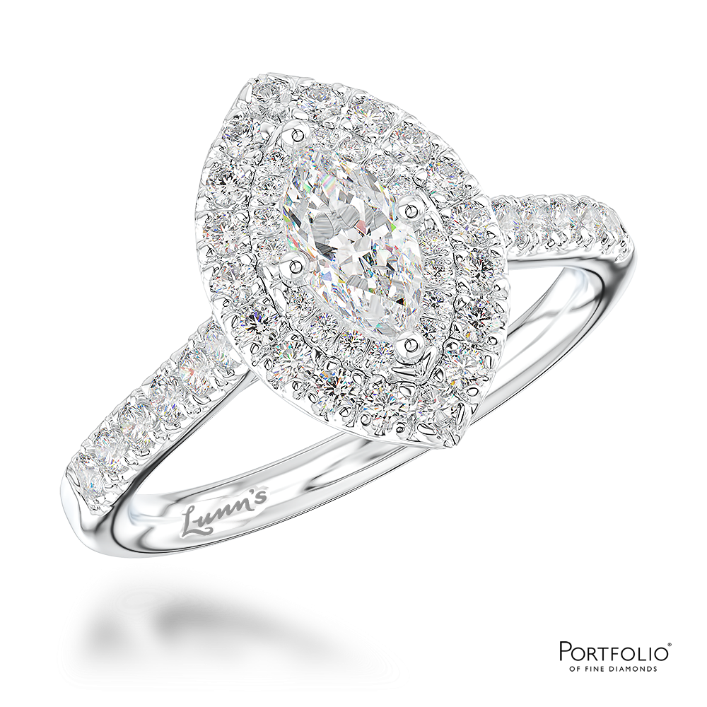 Cluster 0.70ct F VS2 Diamond Platinum Ring