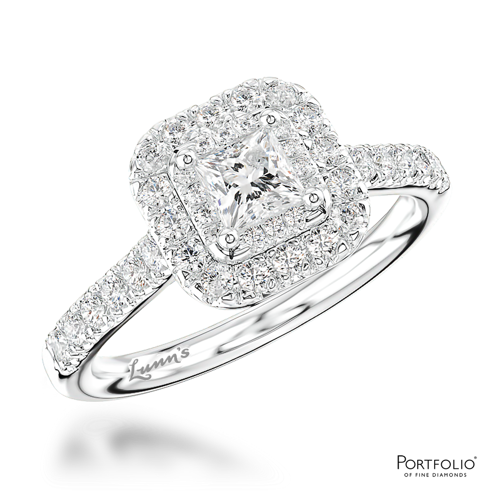 Cluster 0.80ct E VVS2 Diamond Platinum Ring