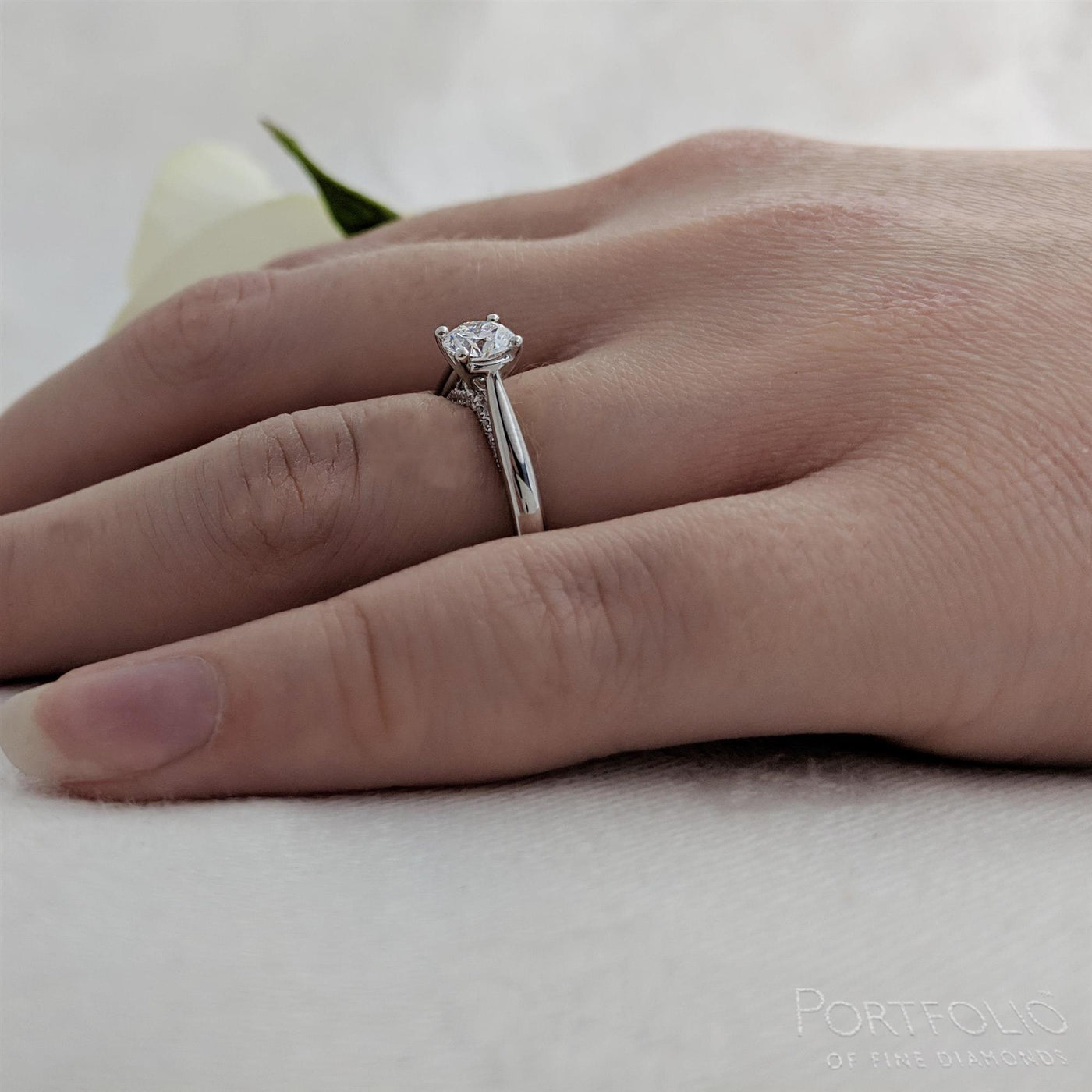 Solitaire 0.50ct F SI1 Diamond Platinum Ring