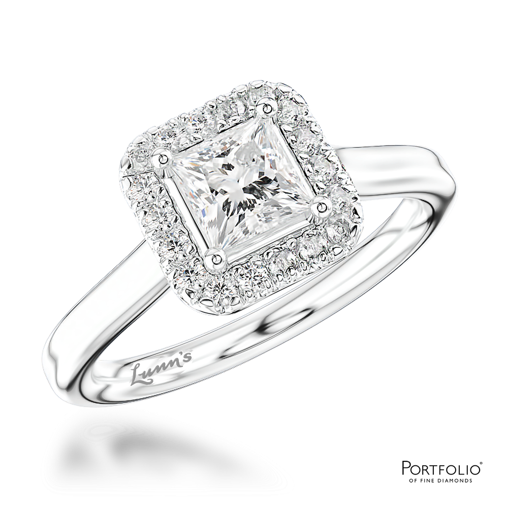 Cluster 0.40ct E SI1 Diamond Platinum Ring