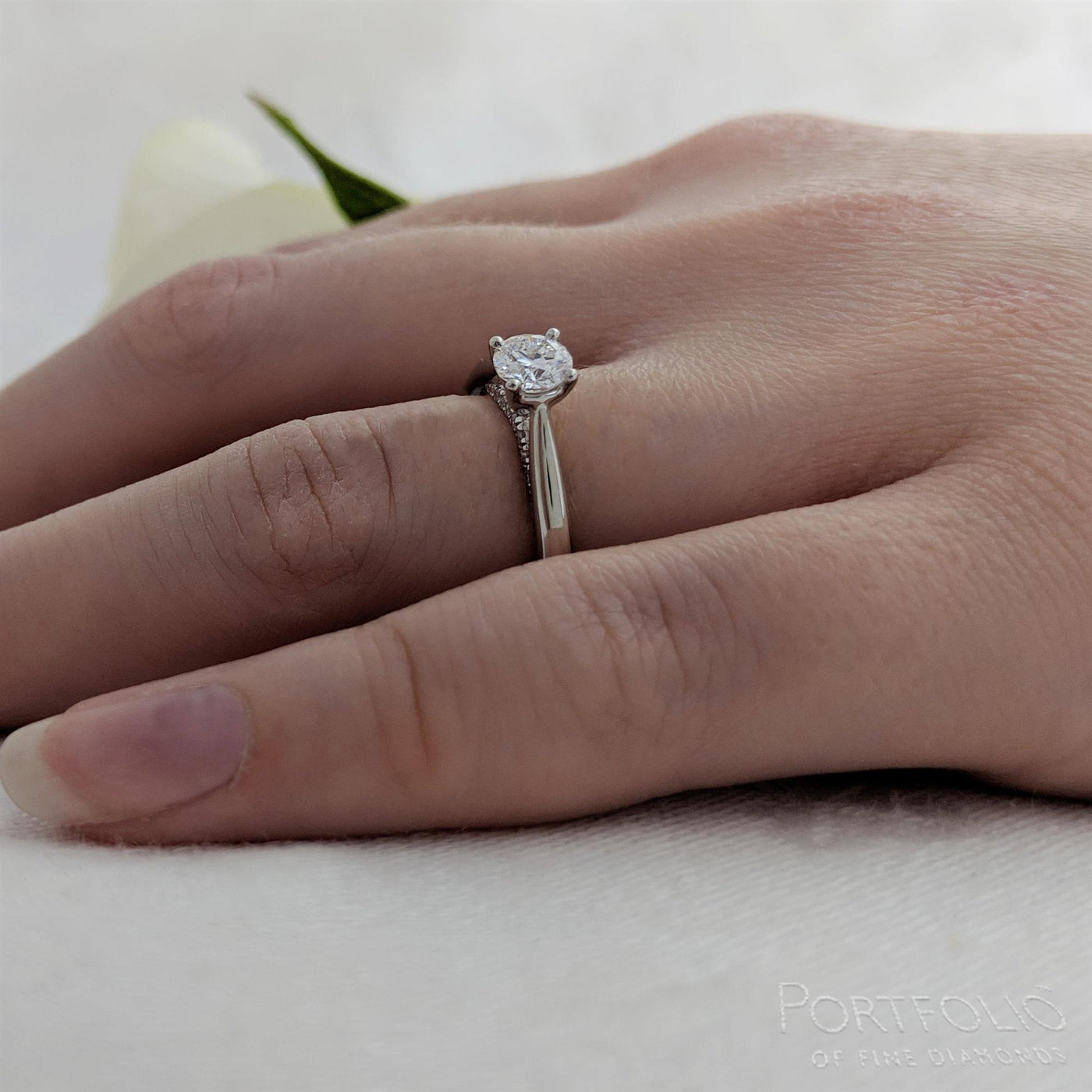 Solitaire 0.40ct D VS1 Diamond Platinum Ring