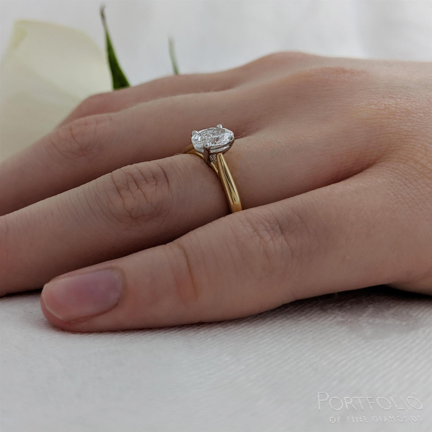 Solitaire 0.73ct D SI1 Diamond Yellow Gold/Platinum Ring