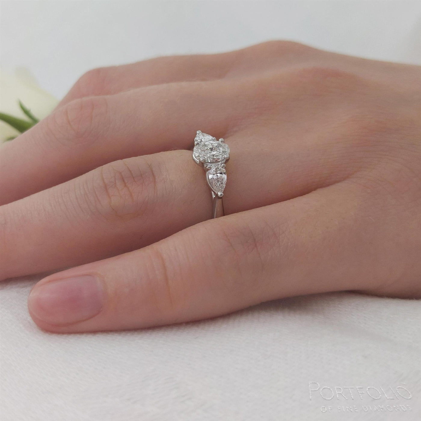 Three Stone 0.50ct F SI1 Diamond Platinum Ring