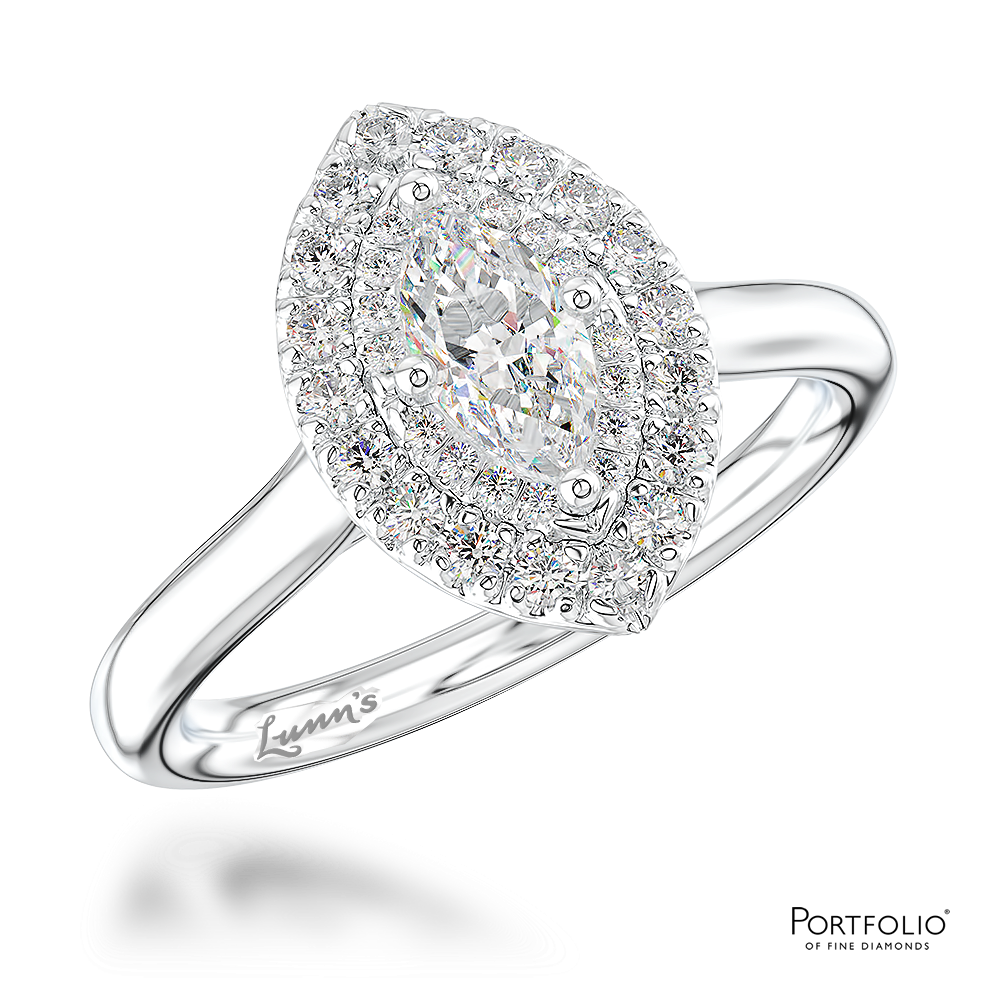 Cluster 0.40ct G SI1 Diamond Platinum Ring