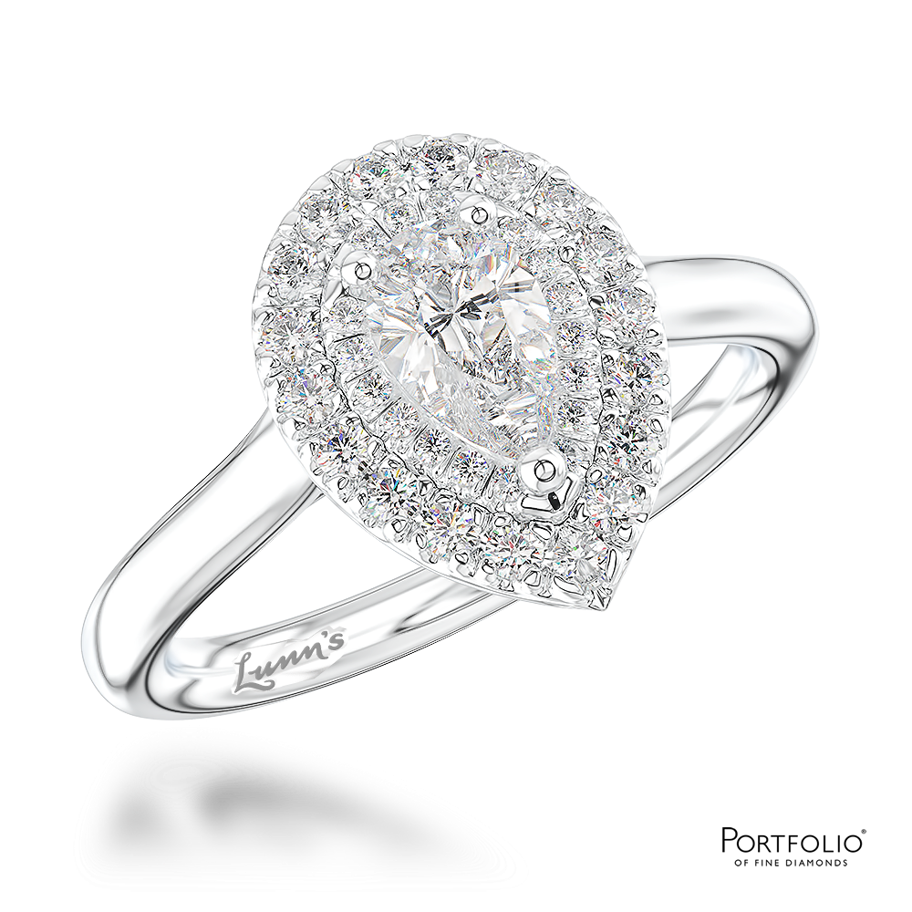 Cluster 0.70ct F SI1 Diamond Platinum Ring
