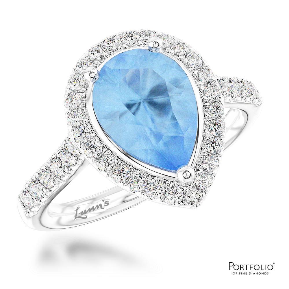 Cluster 1.74ct Aquamarine Platinum Ring