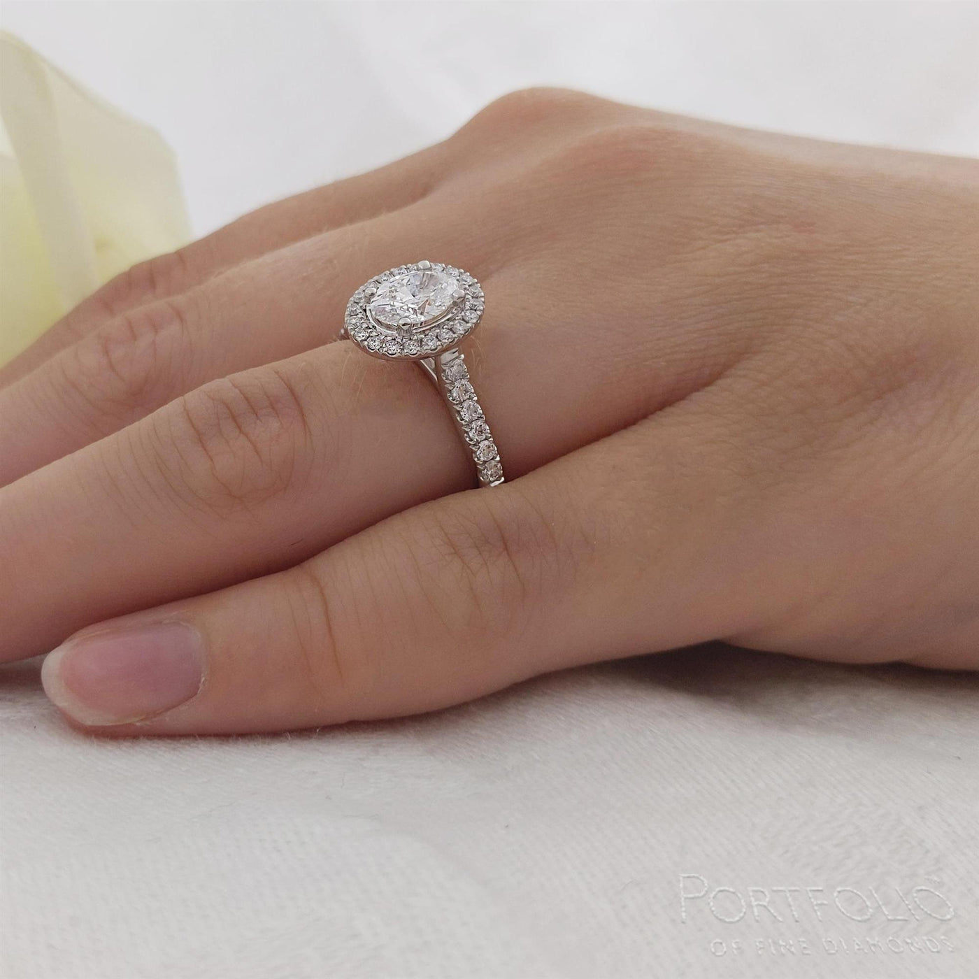 Cluster 0.70ct F SI1 Diamond Platinum Ring