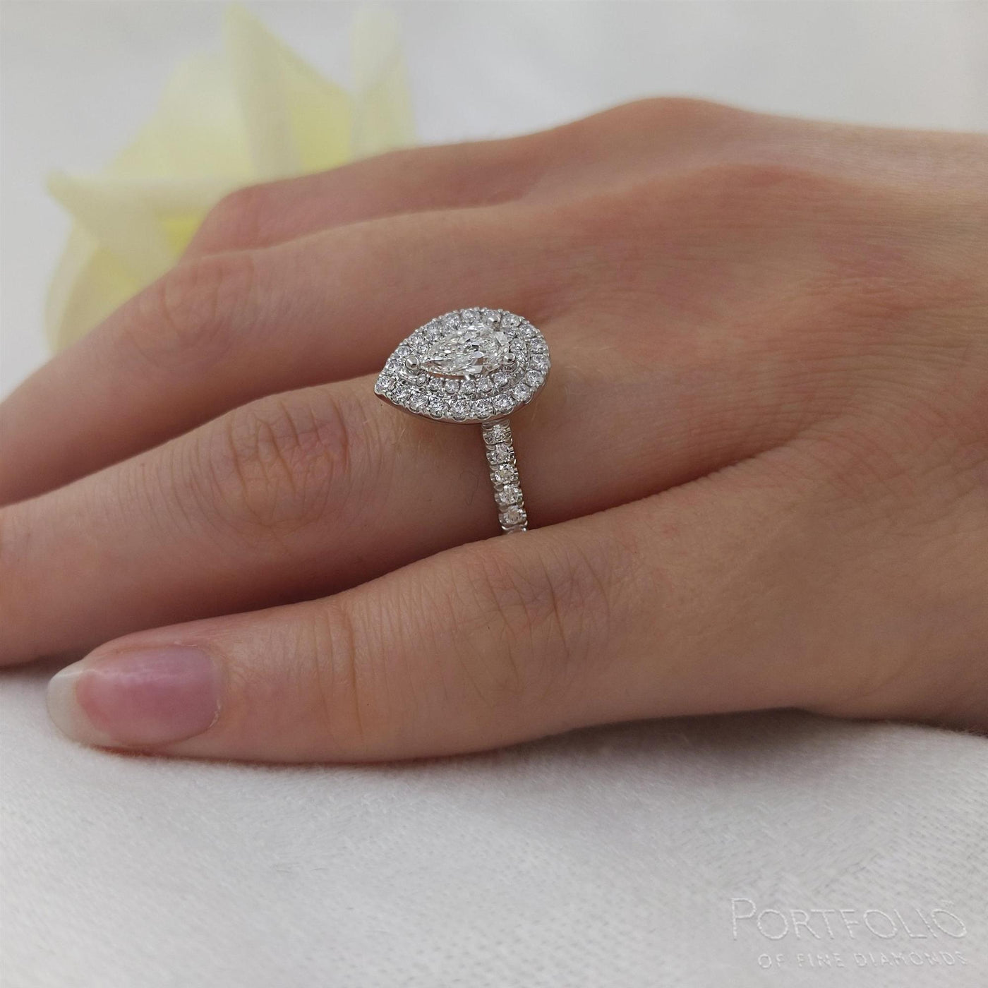 Cluster 0.53ct E SI1 Diamond Platinum Ring