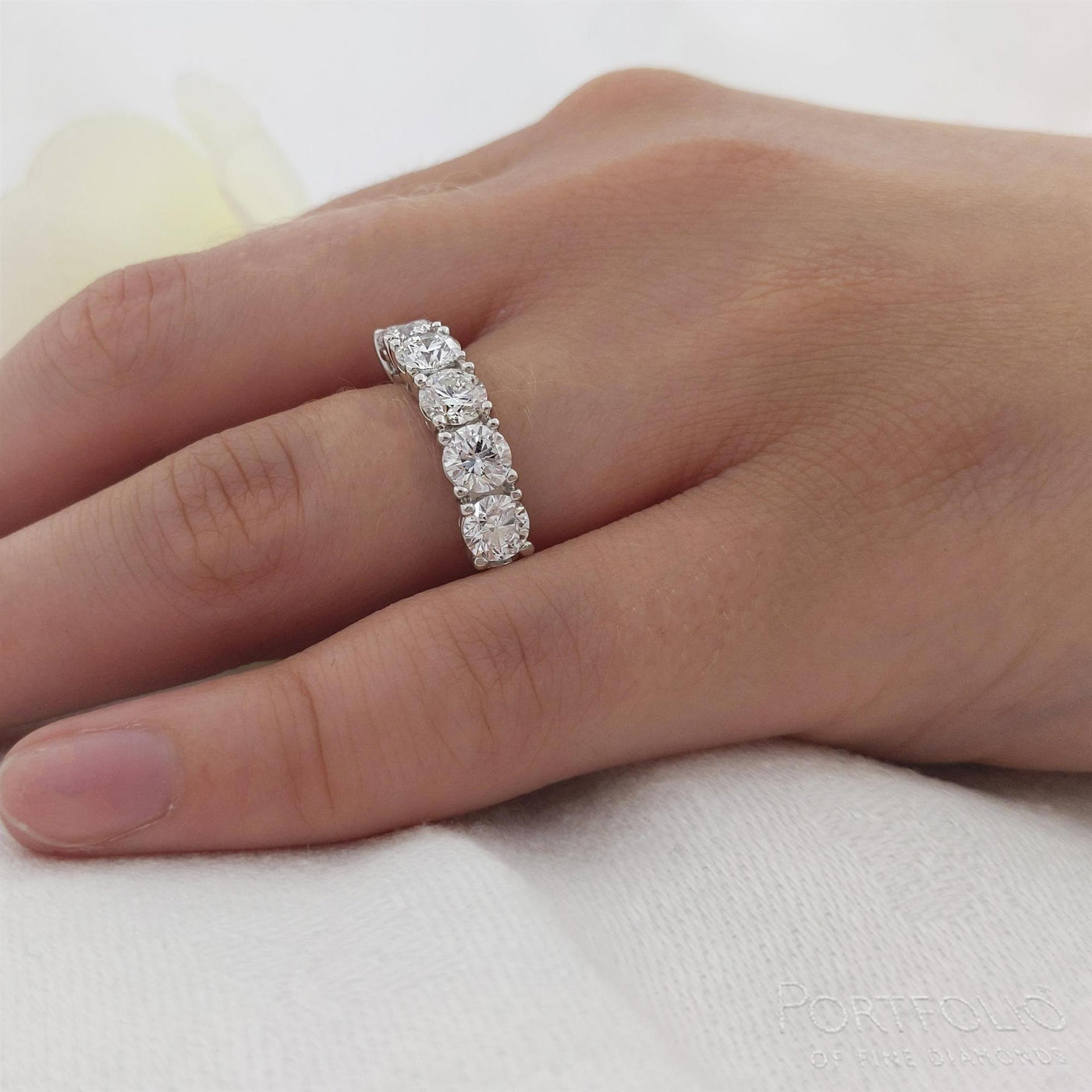 2.50ct F SI1 Diamond Platinum Wedding Ring